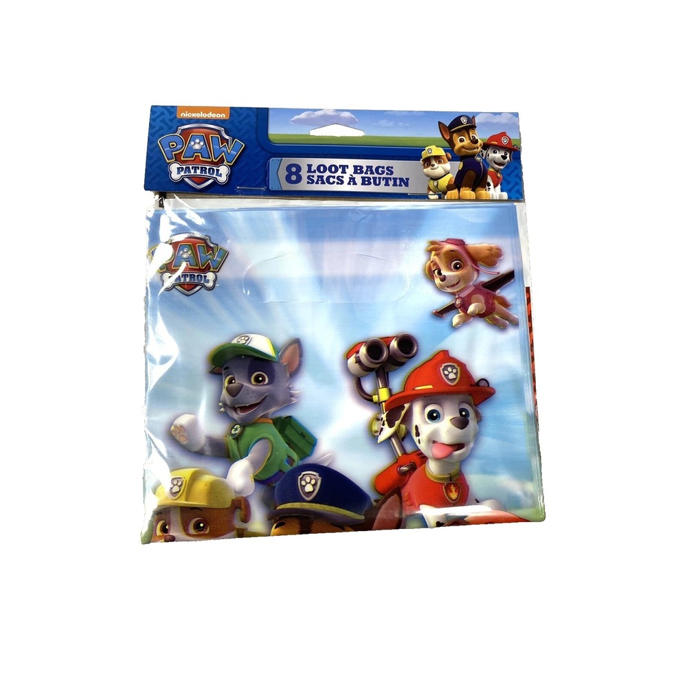 NEW 8 count pack paw patrol loot goody party favors bags